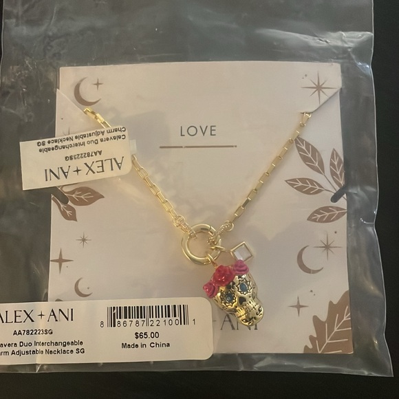 Alex + Ani Calavera Interchangeable Skull Charm Necklace - Picture 4 of 4